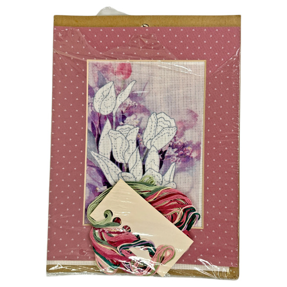 Weekenders Counted Cross Stitch Kit Springtime in Pink 02722 JCA 5x7 Floral READ - Picture 3 of 7